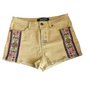 Women's Ashley Mason Tan Embroidered Shorts